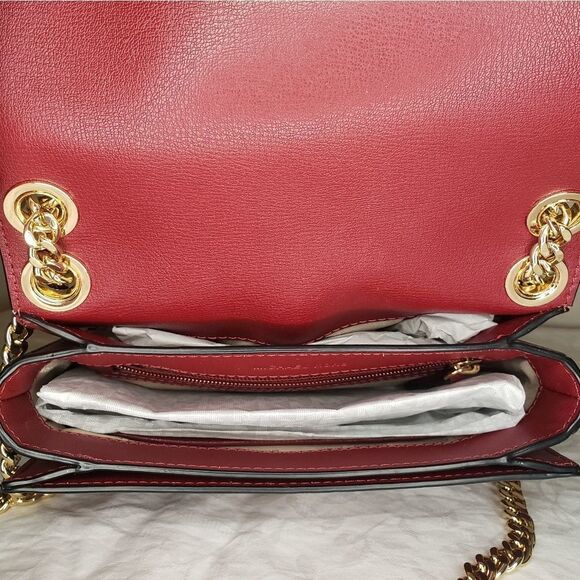 MK Burgundy Leather Lace Purse - Picture 7 of 12